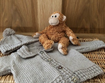 Neutral New Born Cardigan & Hat