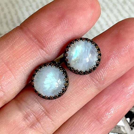Perle di luna, cristalli e colori misti, pietre preziose da 8 mm e 6 mm, rotonde, perle di cristallo sintizzato Aura iridescente per la creazione di gioielli (Crystal, 6 mm, 18 pezzi