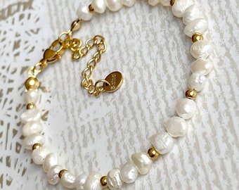 GIGB PBDK Set di 5 braccialetti impilabili con perle e perline da donna