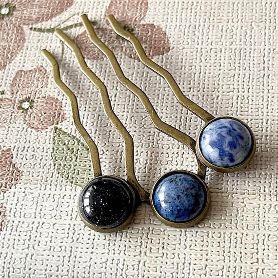 Elegant Bronze Gemstone Hair Comb, Hair Accessory, Mix  display picture 1