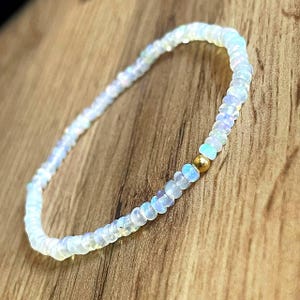 Elastic Ethiopian Opal Bracelet AU585, Gemstone Bracelet, Unique Gift For Her, Elegant Handmade Jewelry, Gemstone Beads Bracelet, Opal Beads
