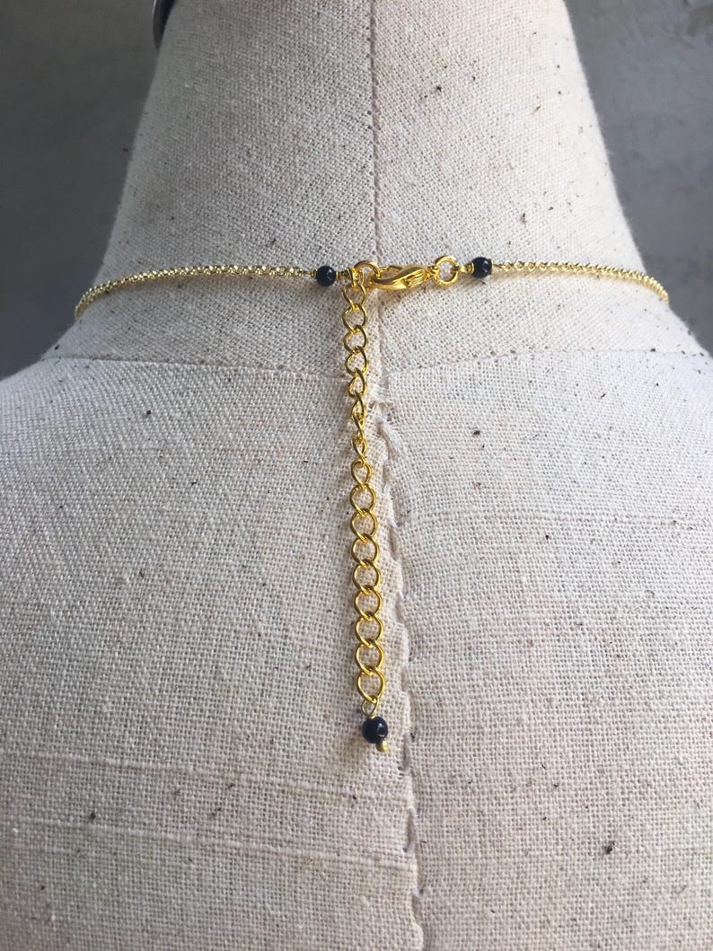 Boho Style triangle necklace Casual Style Crystal necklace Attractive black beads necklace pretty girl beautiful necklace handmade