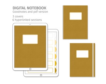 Digitales Notizbuch, einfach und minimalistisch, 6 Register