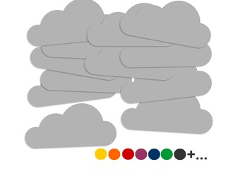 Große Wolken Deko, Stanzteile aus Tonkarton