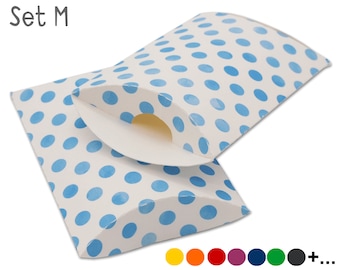 Pillow boxes, watercolor polka dots