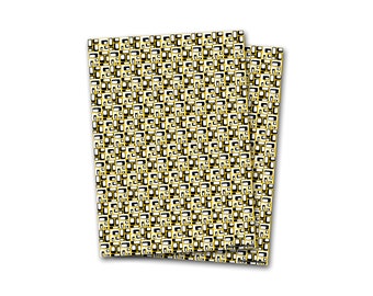 Retro gift wrapping paper, 2 sheets