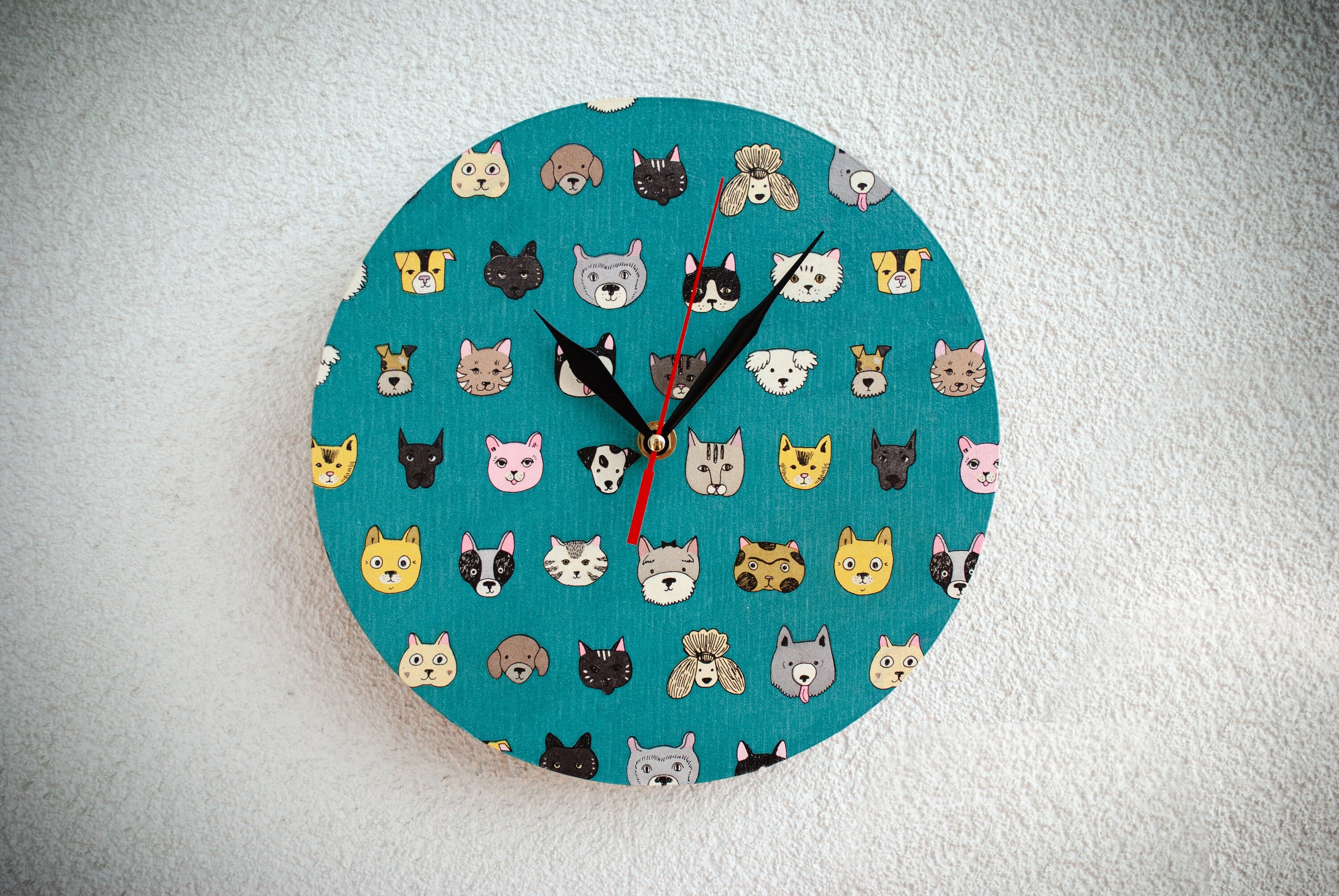 Kids clock round handmade clock wood clock children wall clock Etsy