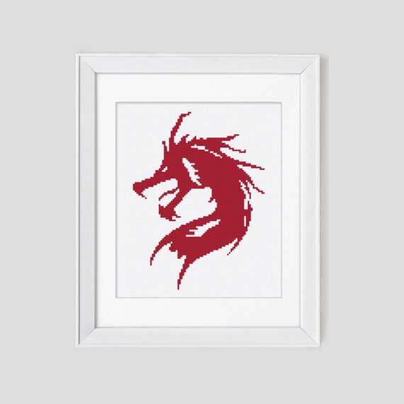 Modern Cross Stitch Pattern Dragon Cross Stitch Pattern Etsy