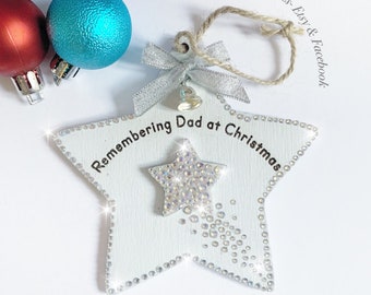 Personnalisé dans loving memory noël souvenir arbre babiole ou bougie cadeau