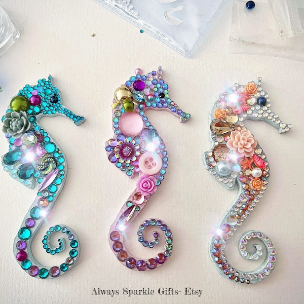 Large handmade seahorse Brooch jewellery 10cm