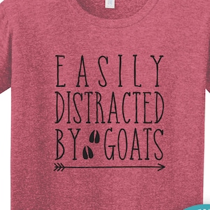 Easily Distracted By Goats | Barn Life | Farm Girl | Farm T Shirt | Goat Shirt | Humor Farm | Goats |  *New* Softstyle Unisex Tee |  Soft