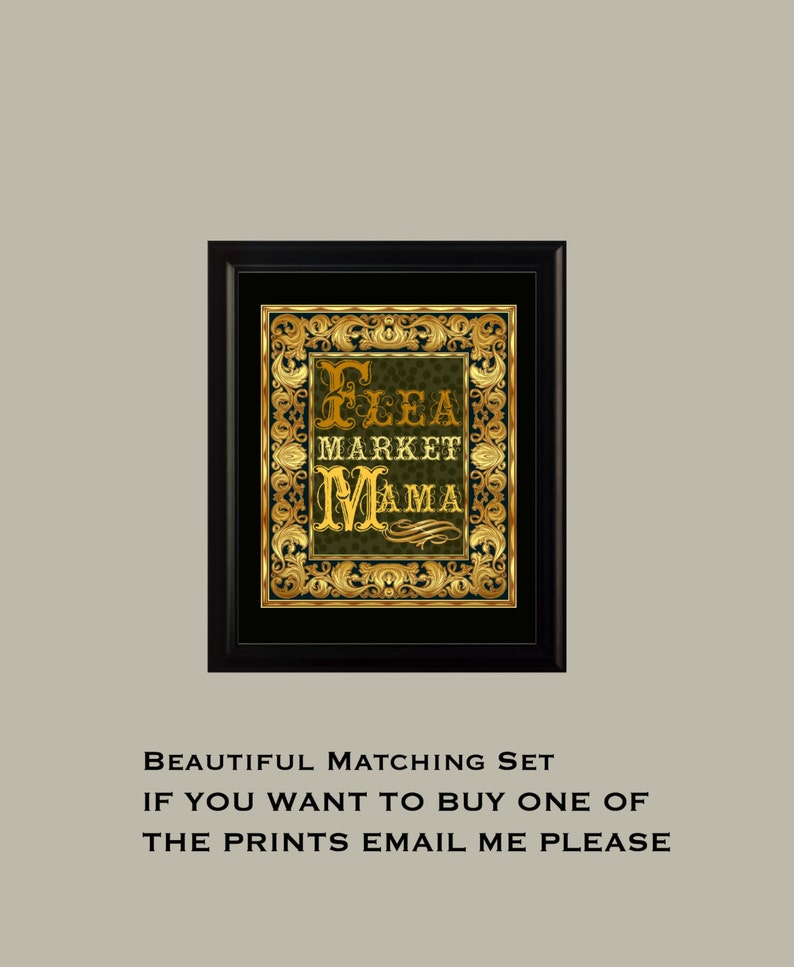 GARAGE Sale Queen and Flea Market Mama Sign Set Beautiful 8X10 Etsy