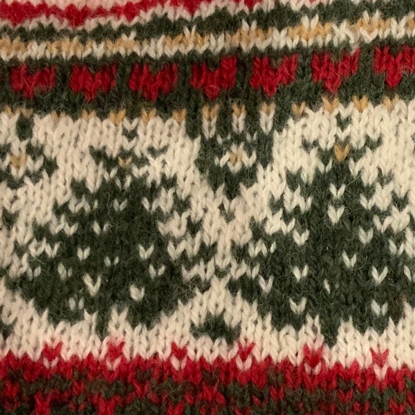 Freystil Colorwork Christmas trees knitting different stitch widths