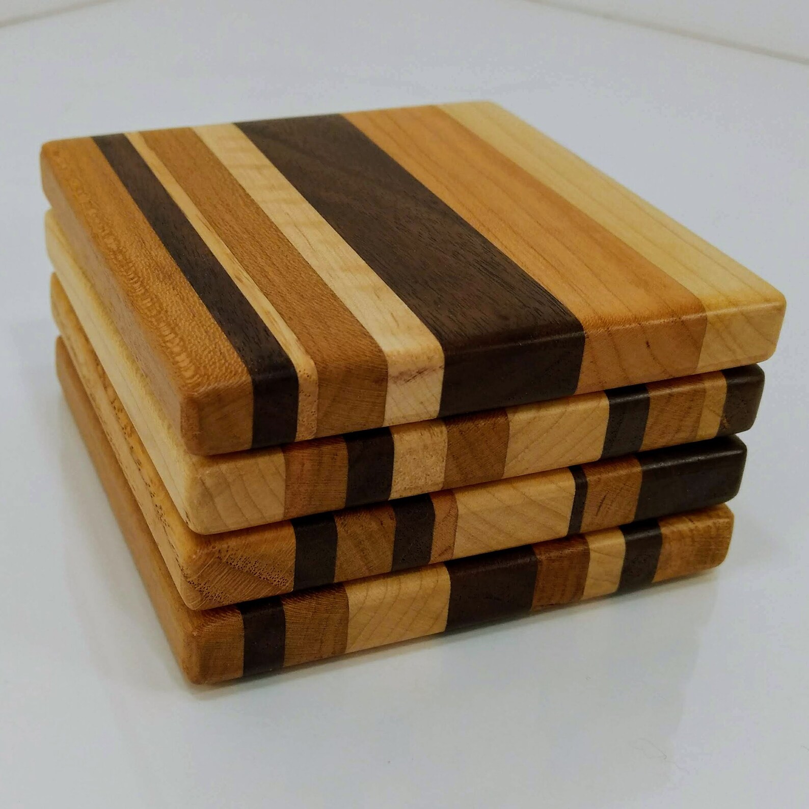 Random Hardwood Coasters set of 4 Etsy