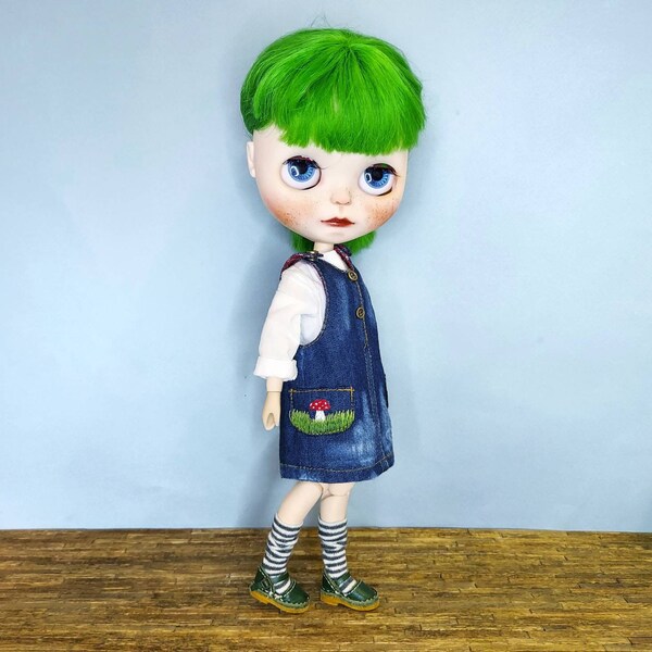 Blythe denim mushrooms dress