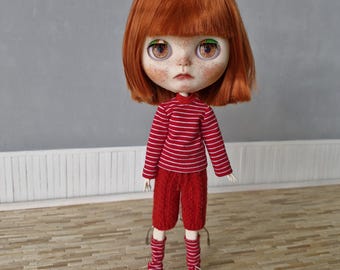 Knitted shorts for Blythe Red
