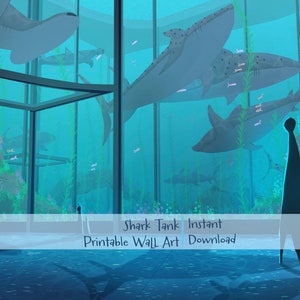 Shark Tank Desktop Wallpaper l Druckbare Landschaft Wandkunst * Sofortiger Download