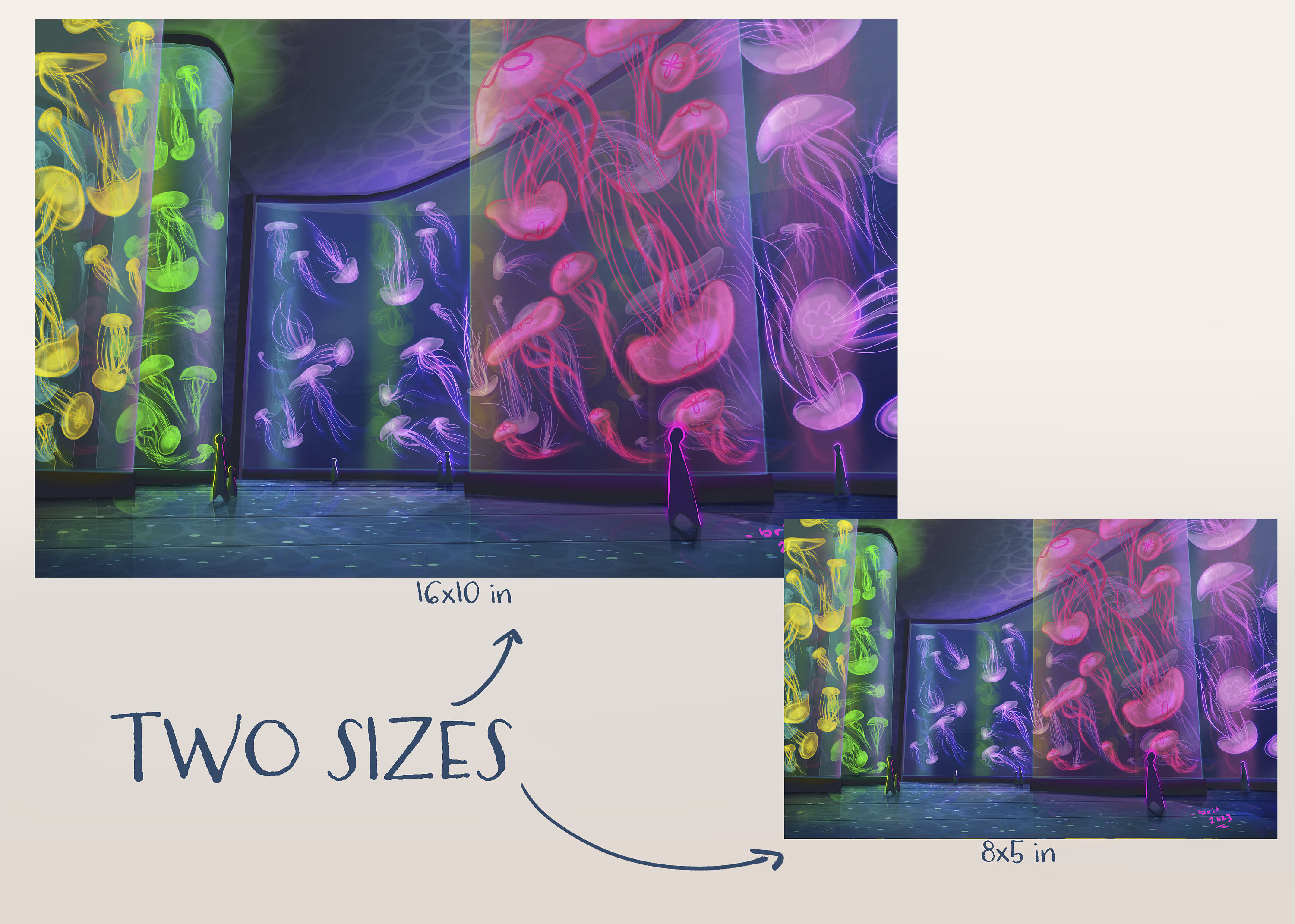 クラゲ水槽オリジナルアートプリント l 風景壁アート - Etsy 日本, image size:3000x2142