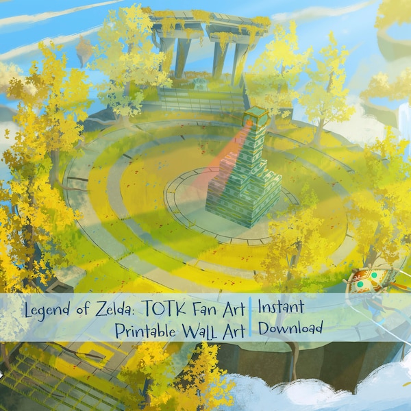 Legend of Zelda: TOTK Fan Art Desktop Wallpaper l Printable Landscape Wall Art *Instant Download