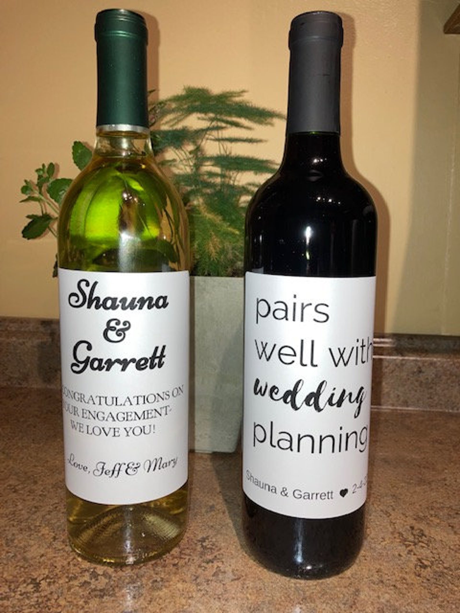 Engagement Gift Engagement Gift Ideas Wine Bottle Label Etsy