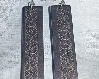 Ebony Dagle Earrings Dangles, Wooden Earrings, Statement Earrings, Black Earrings, Style #8