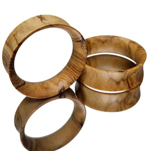 Olive Wood Tunnels Wood Plugs Ear Plugs Wooden Gauges Wooden Plugs PAIR 8 mm- 76,2 mm 4 g-3&quot;