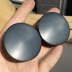 Ebony Plugs Organic Handmade Wooden Ear Plugs Gauges PAIR 4 mm - 90 mm 6g-3 1/2&quot;