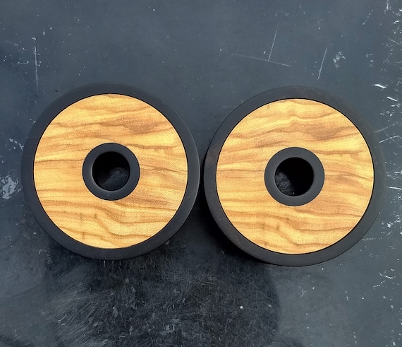 22mm Olive Wood Concave Plugs//Gauges Urban Body Jewelry Pair of 7//8