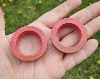 Pink Ivory Wood Thick Tunnels – Handmade Organic Ear Gauges | Natural Wooden Plugs for Stretched Ears | Sizes 10 mm–60 mm