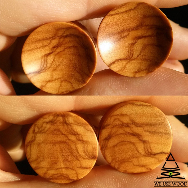 Olive Wood Plugs Concave Ear Plugs Handmade Wooden Ear Plugs Etsy