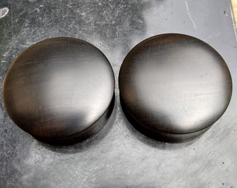 Ebony Wood Plugs Organic Convex Handmade Wooden Ear Plugs Gauges PAIR 4 mm-51 mm 6 g-2"