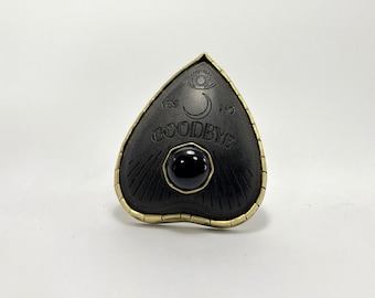Planchette Ring In Ebony And Brass