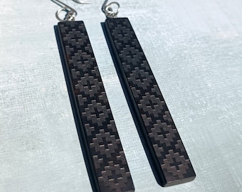 Ebony Dagle Earrings Dangles, Wooden Earrings, Statement Earrings, Black Earrings, Style #4