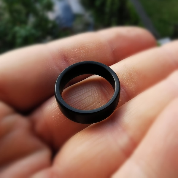Wooden Ebony Ring Exotic Wood Ring Organic Jewelry Gift For Him And Her