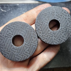 Sayagata Pluga Ebony Doughnuts Tunnels Wood Ear Plugs Handmade Wooden Organic Gauges PAIR 35 mm- 90 mm