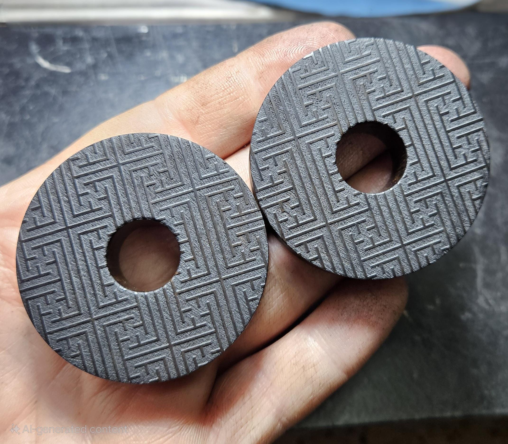 Sayagata Plugs Ebony Doughnuts Tunnels Wood Ear Plugs Handmade Wooden Organic Gauges PAIR 32 mm- 90 mm