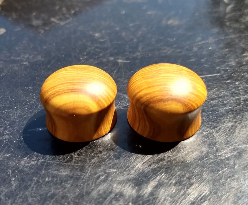 Olive Wood Plugs Convex Handmade Wooden Ear Plugs Organic Etsy