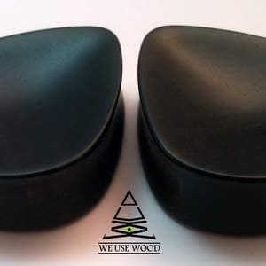 Ebony Teardrops Concave Wooden Ear Plugs Gauges Black Plugs 10 mm-90 mm