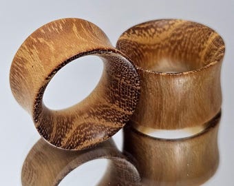 Osage Orange Wood Tunnels Ear Plugs Organic Handmade Wooden Ear Plugs Gauges PAIR 5 mm- 55 mm