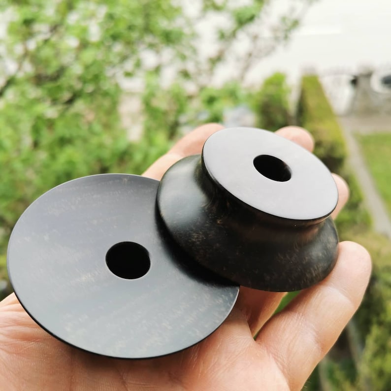 Mayan Flare Ebony Wood Tunnels Ear Plugs Handmade Wooden Ear Plugs Organic Gauges PAIR 5 mm- 50,8 mm 4 g-2" image 5