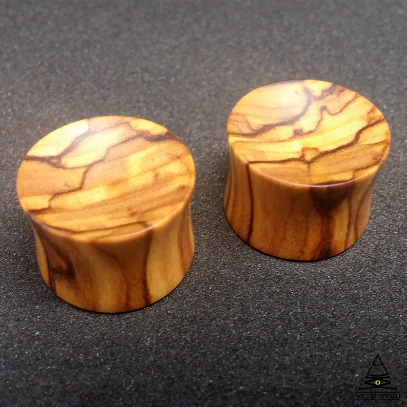 Bethlehem Olive Wood Plugs Concave Handmade Wooden Ear Plugs Etsy