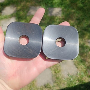 Mayan Square Flare Ebony Wood Tunnels Ear Plugs Handmade Wooden Ear Plugs Organic Gauges PAIR 5 mm- 50,8 mm 4 g-2&quot;
