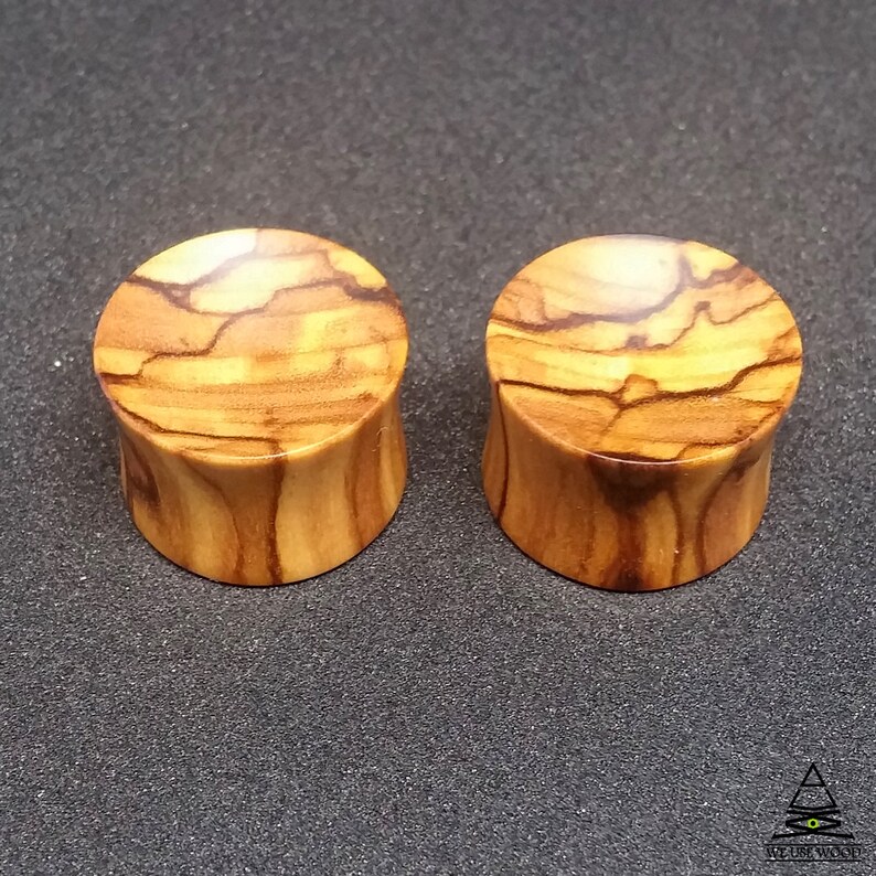 Bethlehem Olive Wood Plugs Concave Handmade Wooden Ear Plugs Etsy