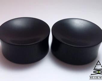 Tapones de ébano Tapones para los oídos de madera orgánicos cóncavos hechos a mano PAR 3 mm-76,2 mm 8 g-3"