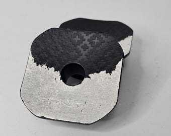 Mayan Square Flare Ebony Silver Leaf Engraving Ear Plugs Handmade Wooden Ear Plugs Organic Gauges PAIR 10 mm - 50,8 mm 00-2"