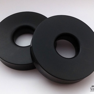 Ebony Doughnuts Tunnels Wood Ear Plugs Handmade Wooden Organic Gauges PAIR 14 mm- 90 mm 9/16&quot;- 3 1/2