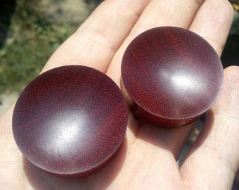 Bloodwood Plugs Concave Handmade Wooden Ear Organic Plugs Gauges PAIR 2,5 mm-19 mm