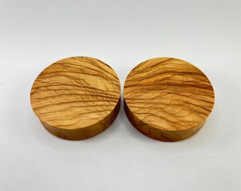Olive Wood Plugs Handmade Wooden Ear Plugs Organic Gauges PAIR 2,5 mm- 76,2 mm 10 g-3"