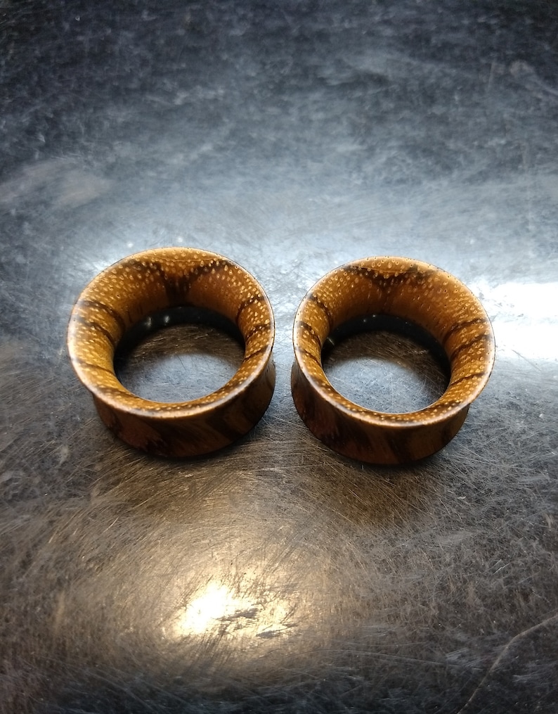 Zebra Wood Plugs Tunnels Ear Plugs Wooden Plugs Wood Tunnels Etsy