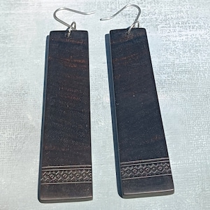 Ebony Dagle Earrings Dangles, Wooden Earrings, Statement Earrings, Black Earrings, Style #5